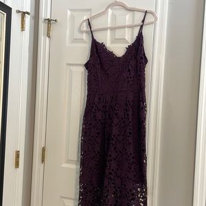 Astr Plum Lace Formal Dress